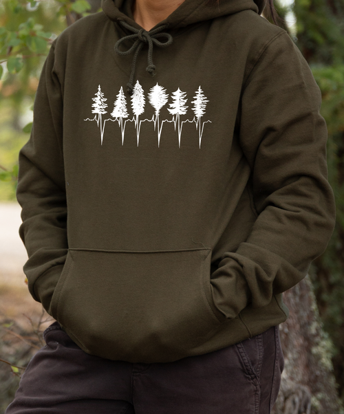 TREELINE - Unisex Organic Cotton Hoodie - Olive