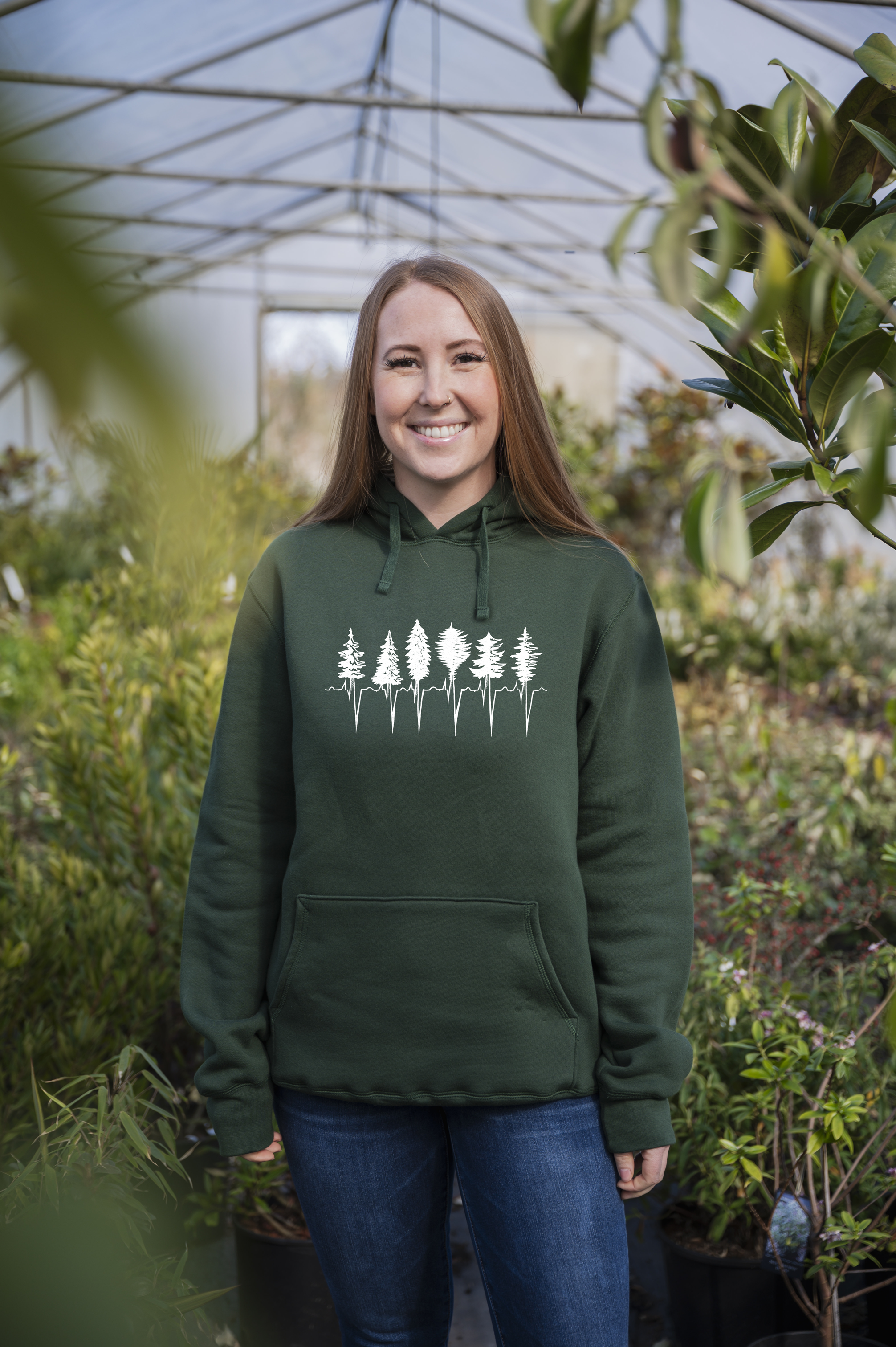 TREELINE - Unisex Eco Hoodie - Forest Green