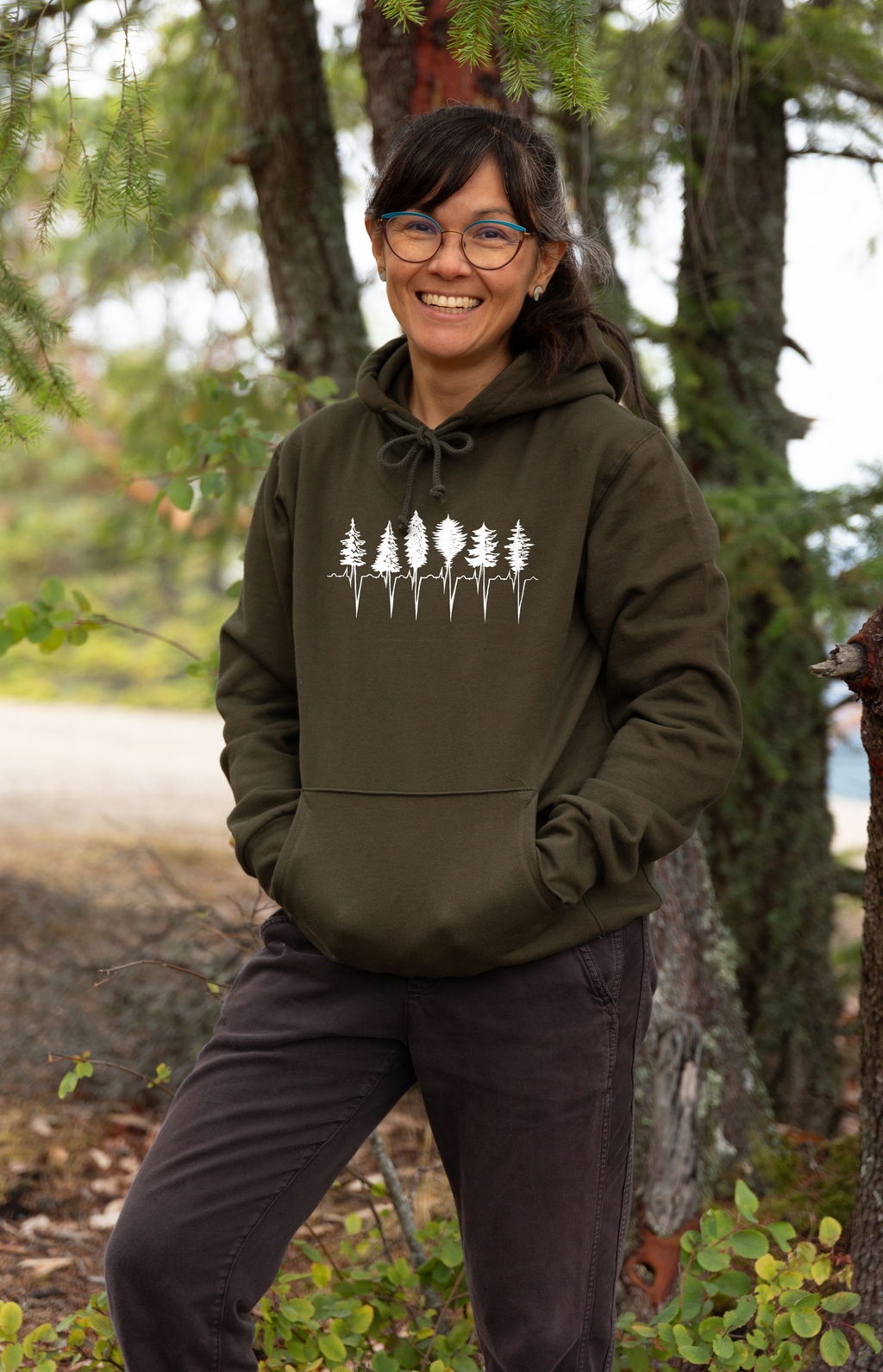 TREELINE - Unisex Organic Cotton Hoodie - Olive