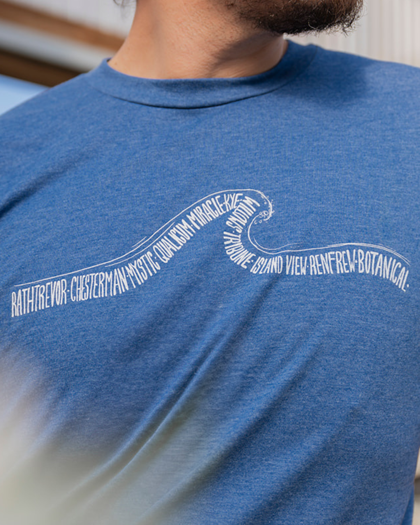 VAN ISLE WAVE - Unisex Eco Tee - Heather Blue