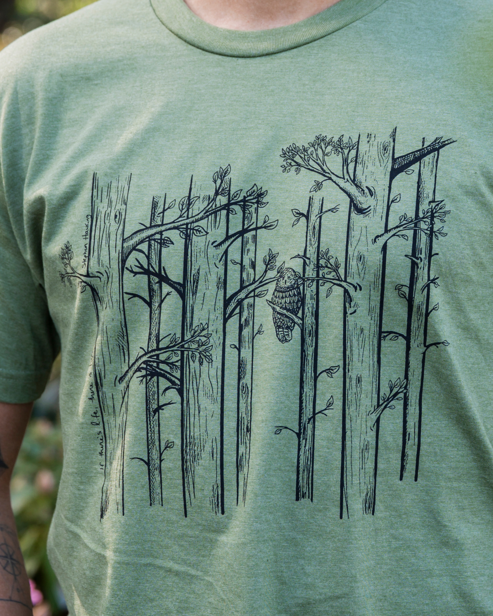 SPRING TREES - Unisex Eco Tee - Heather Army Green