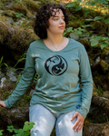 Otters - Women's 100% Organic Cotton Long Sleeve Tee - Seafoam