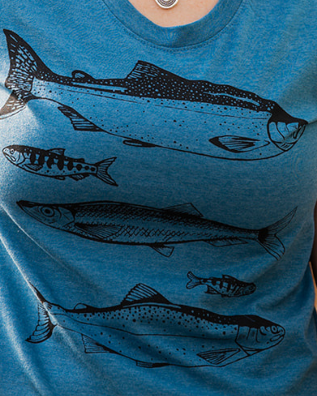 SALMON - Women's Eco Tee - Heather Teal