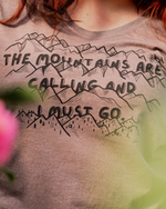 MOUNTAINS CALLING - Women's Eco Tee - Heather Brown