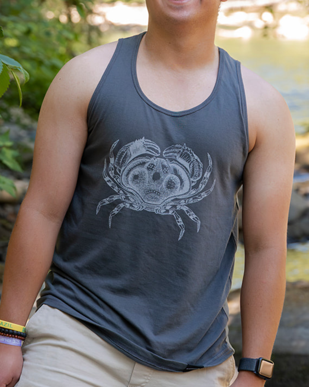 CRAB - 100% Organic Cotton Tank Top - Storm Grey