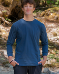 Unisex Organic Cotton Long Sleeve Tee - Blank Apparel - Midnight