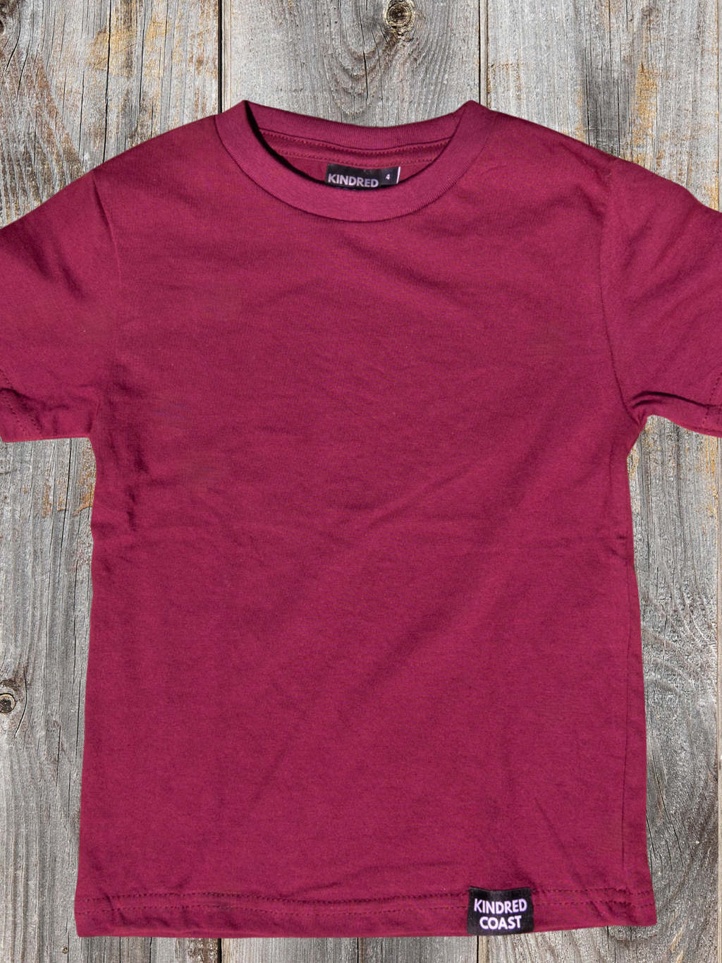 Kids Organic Cotton Tee - Blank Apparel - Maroon