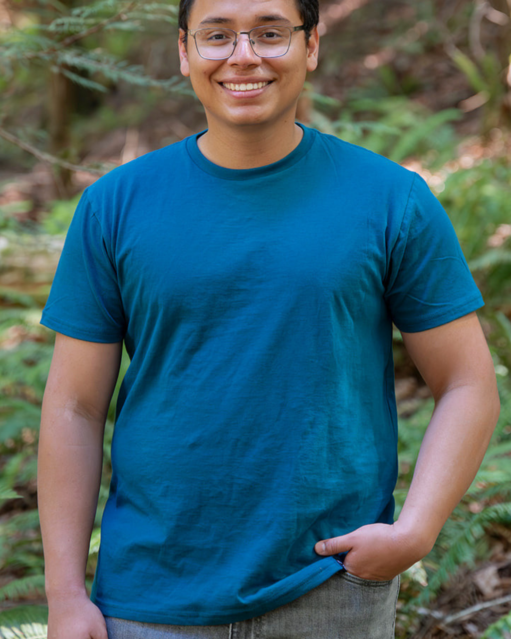 Unisex 100% Organic Cotton Tee - Blank Apparel - Ocean Blue