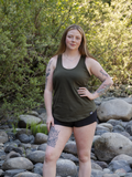 Women's Racerback 100% Organic Cotton Tank Top - Olive