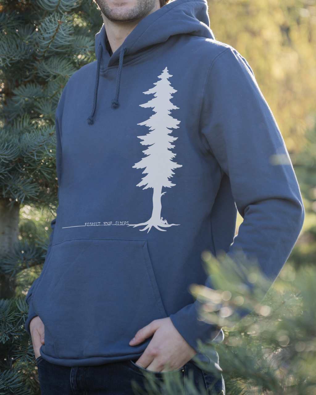 ELDERS - Unisex Organic Cotton Hoodie Slate Blue