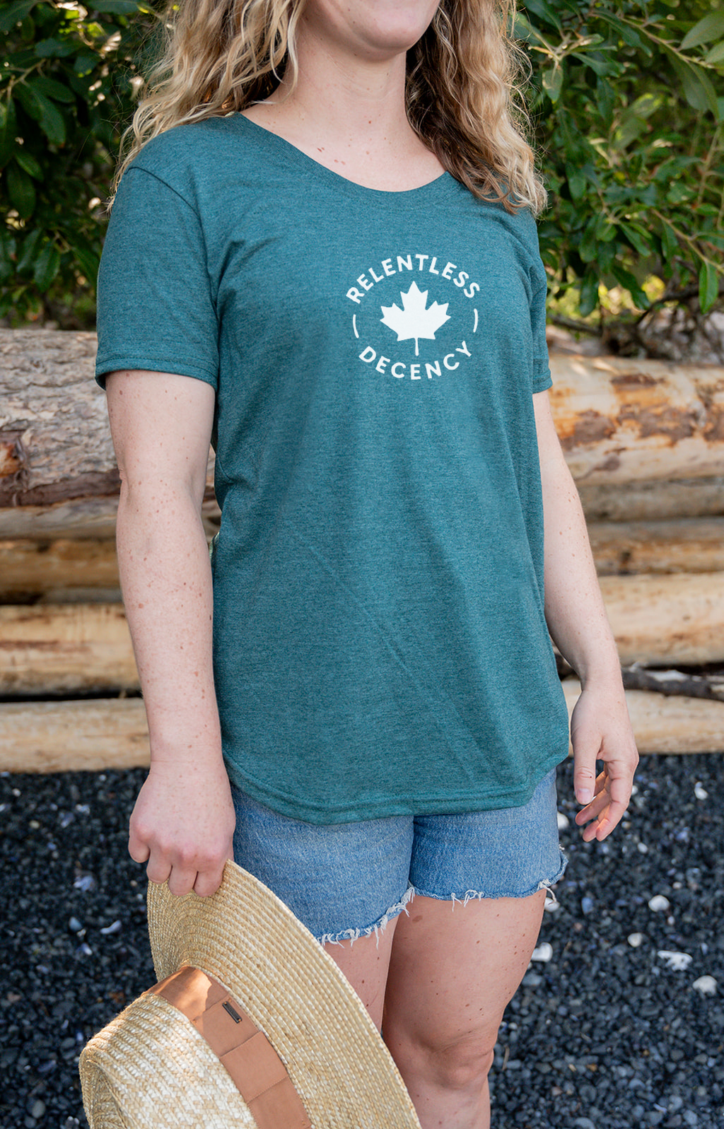 Tod Maffin's Relentless Decency - Women's Eco Tee - Heather Green