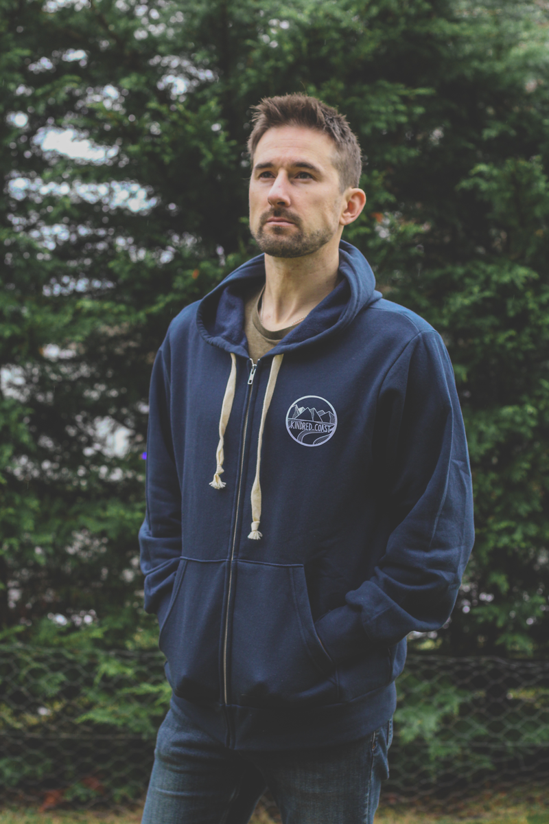 BIG KELP Unisex Zip Up Eco Hoodie - Navy