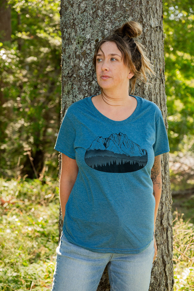 FLOATING ISLAND - Women's Eco Tee - Heather Teal - SALE