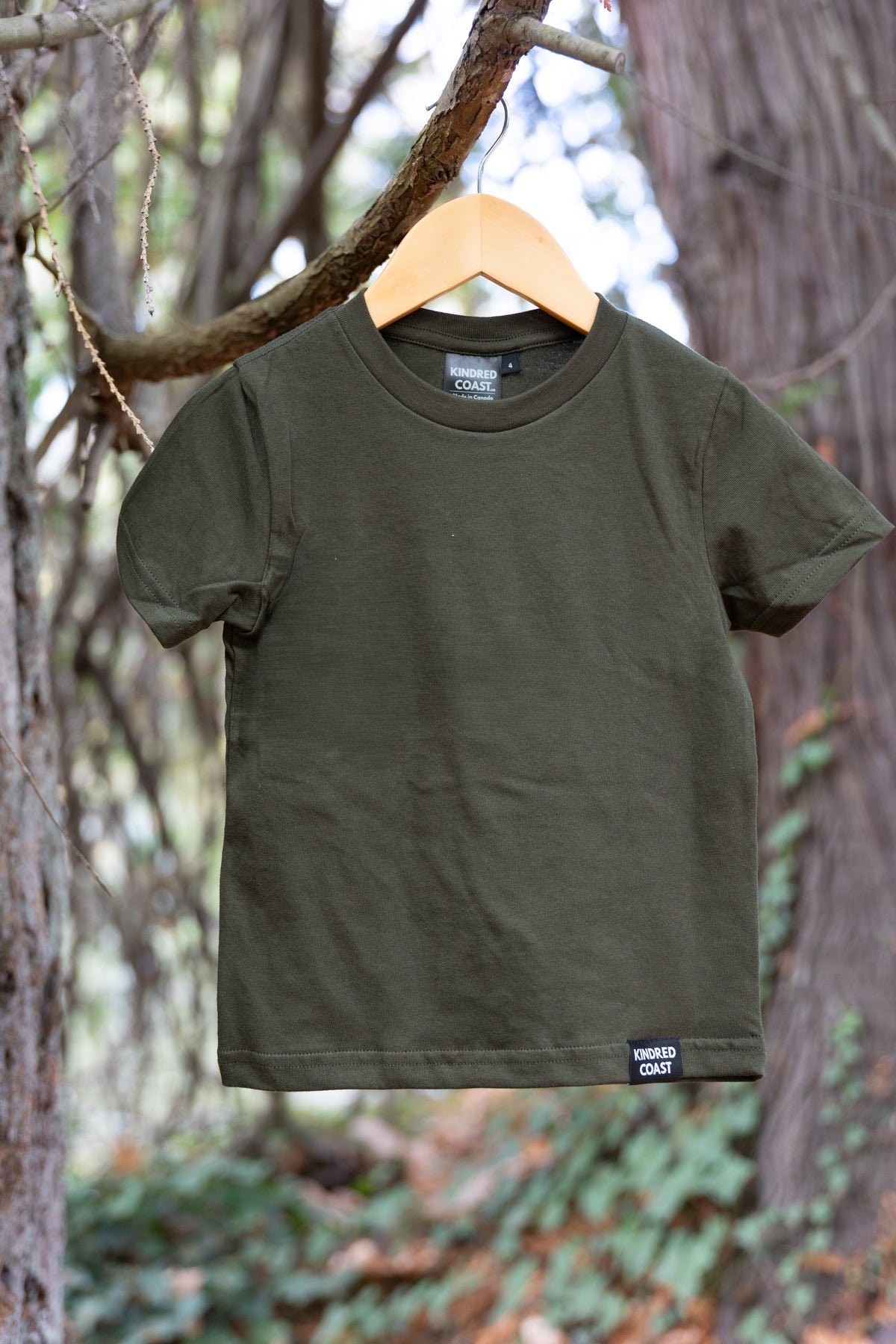 Kids Organic Cotton Tee - Blank Apparel - Olive