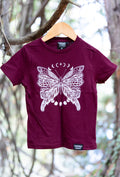 BUTTERFLY - Kids Organic Cotton Tee - Maroon