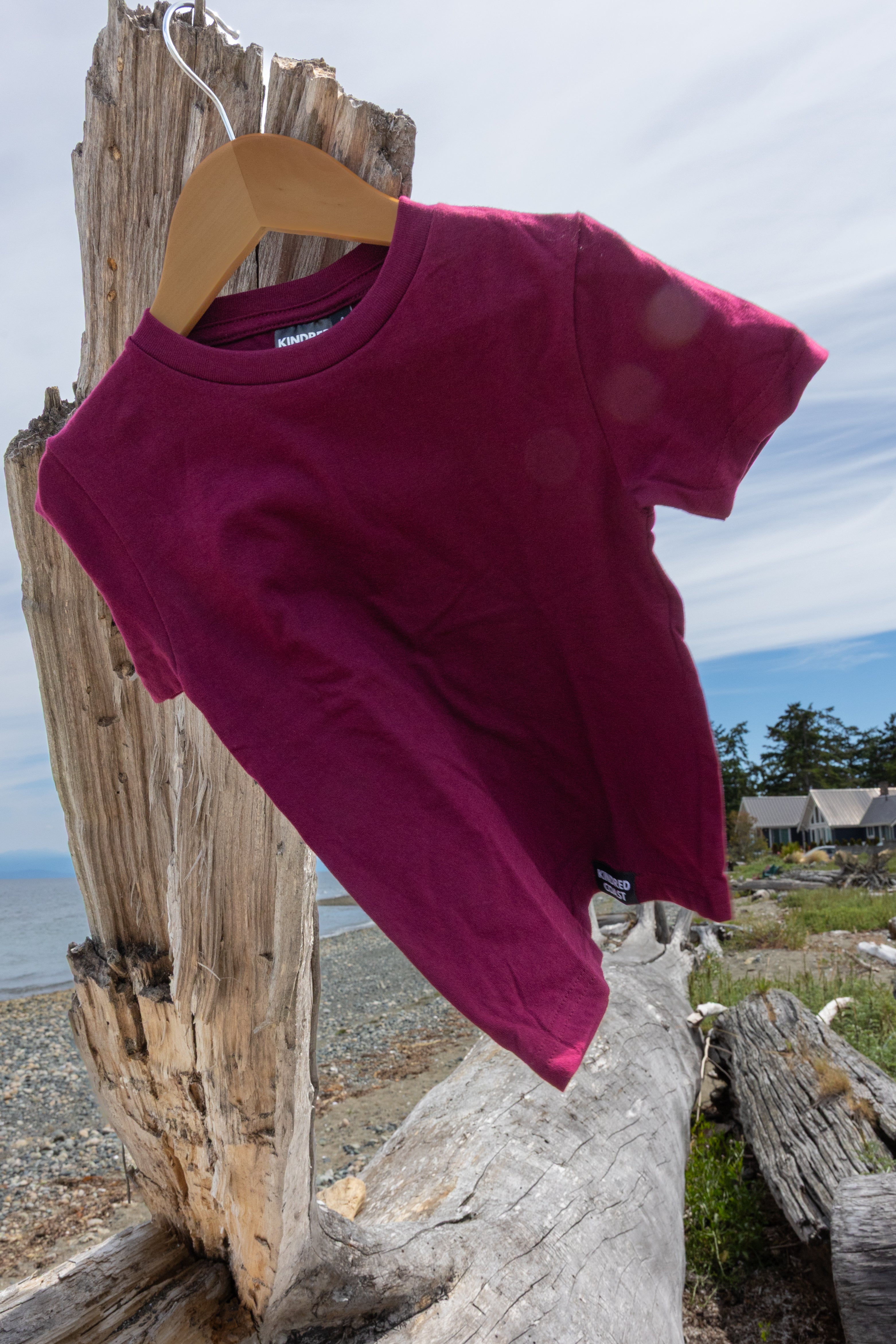 Kids Organic Cotton Tee - Blank Apparel - Maroon