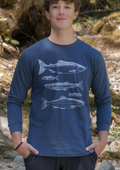SALMON - Unisex Organic Cotton Long Sleeve Tee - Midnight