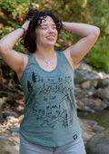 INTO THE FOREST- Women's Racerback 100% Organic Cotton Tank Top - Seafoam