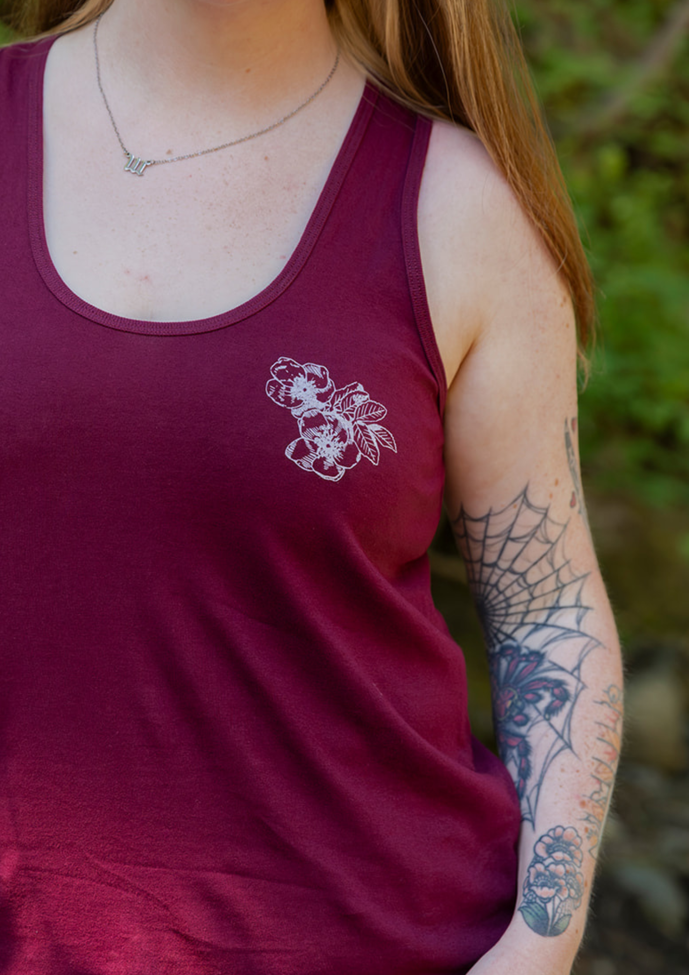 NOOTKA ROSE - Women's Racerback 100% Organic Cotton Tank Top - Maroon
