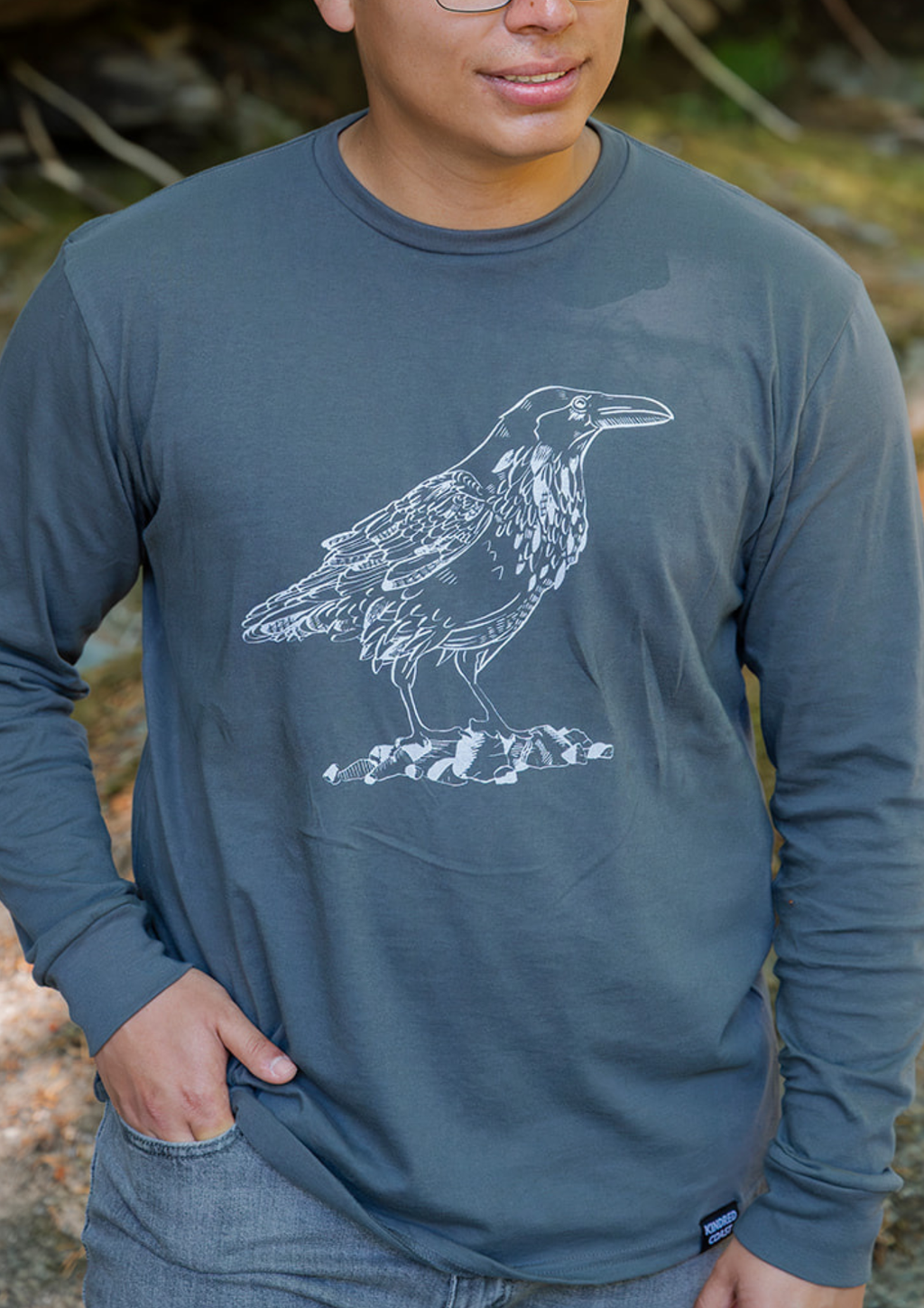 RAVEN - Unisex 100% Organic Cotton Long Sleeve Tee - Storm Grey