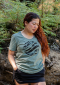 FLOCK OF WHALES - Women's 100% Organic Cotton Tee - Seafoam