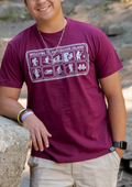 BEAR ADVENTURES - Unisex Tee 100% Organic Cotton - Maroon