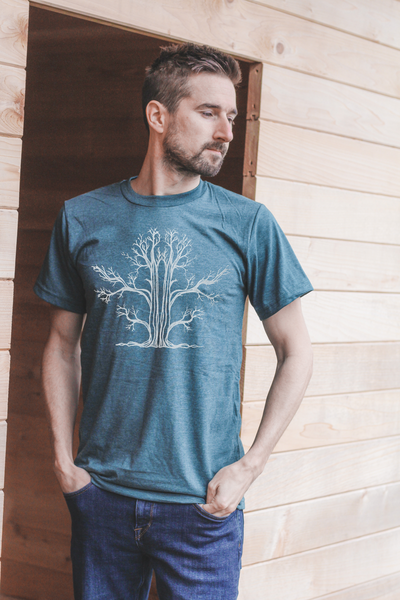 TREE - Unisex Eco Tee - Heather Green - SALE