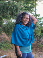 Moroccan Poncho with Fern Print