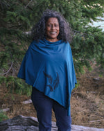 Moroccan Tencel Poncho with Fern Print