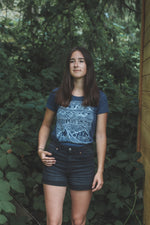 ADVENTURES - Women's Eco Tee - Heather Navy - SALE
