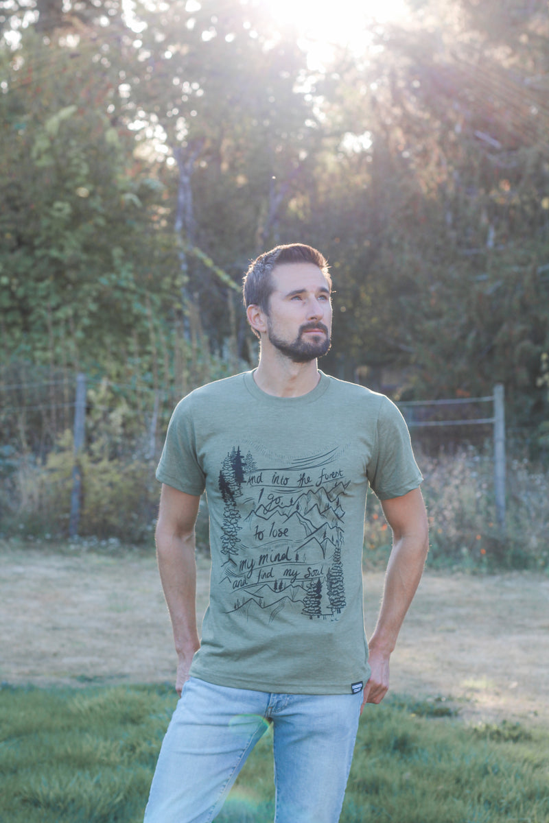 INTO THE FOREST - Unisex Eco Tee Heather Army