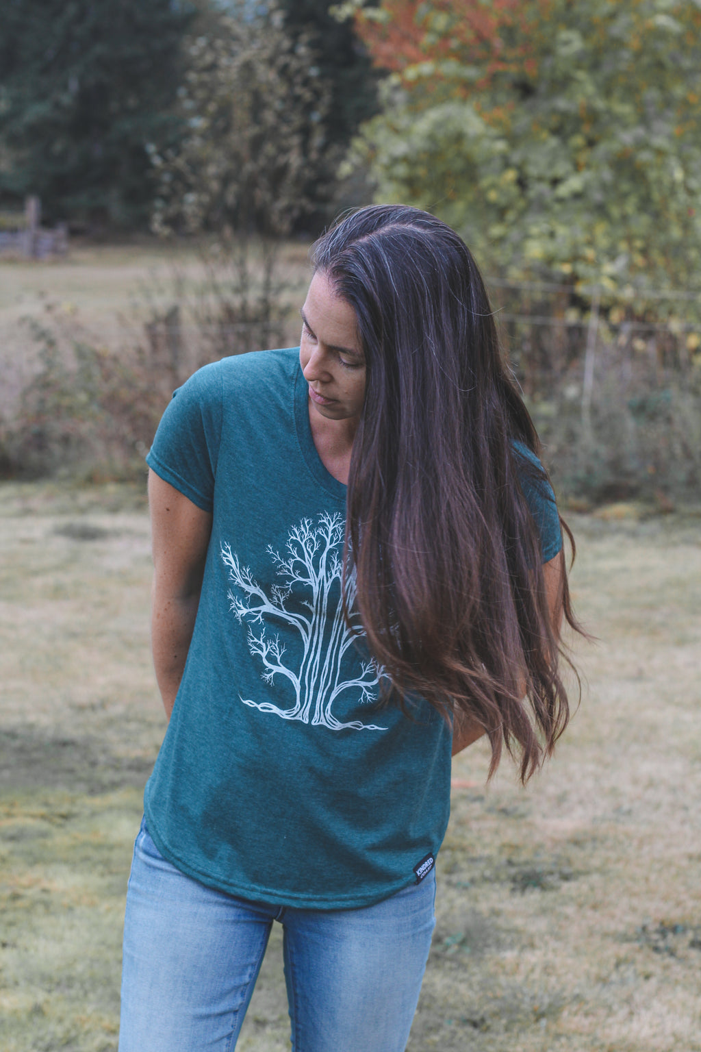 TREE - Womens Eco Tee - Heather Green - SALE