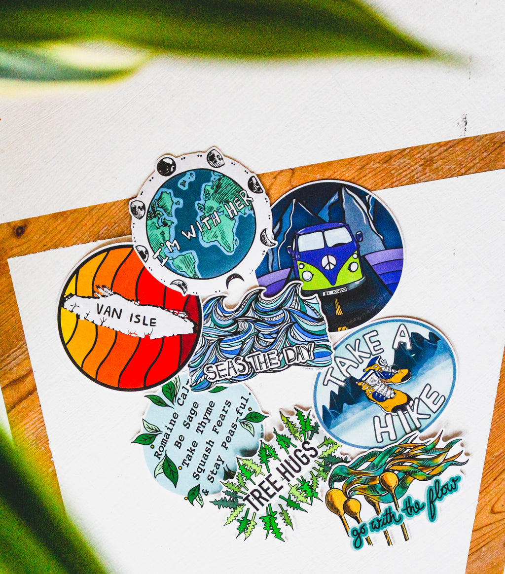 TAKE A HIKE Sustainable Paper Stickers