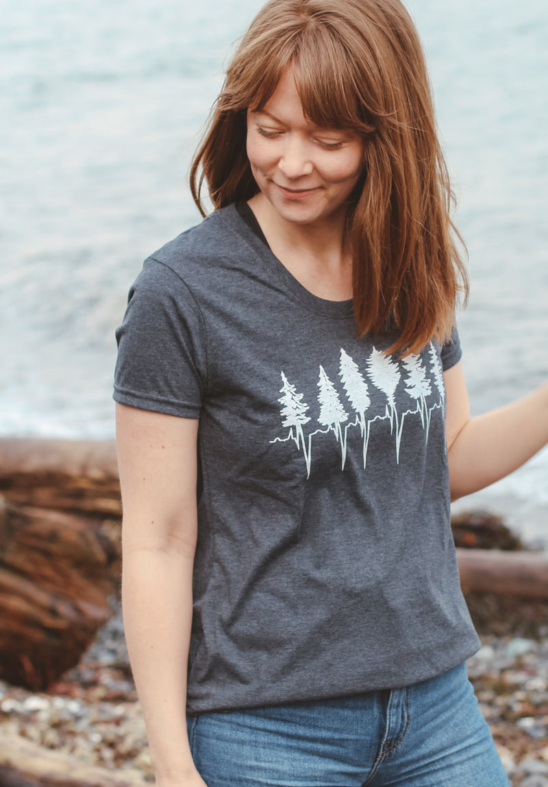 TREELINE - Women's Eco Tee Charcoal