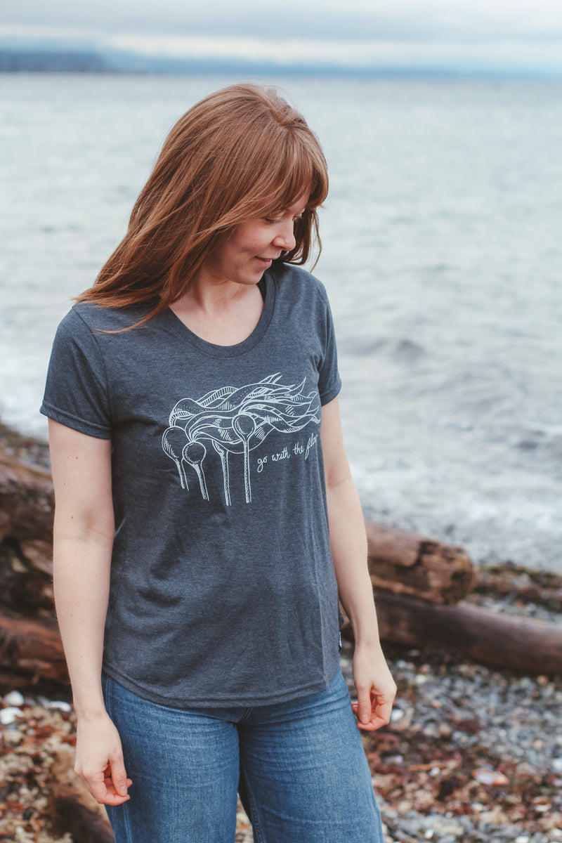 KELP FOREST - Womens Eco Tee Charcoal