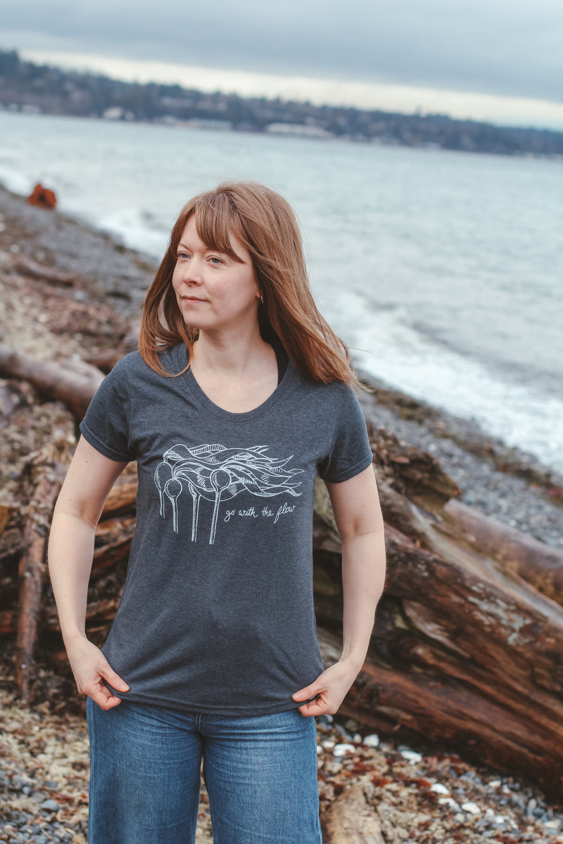 KELP FOREST - Womens Eco Tee Charcoal