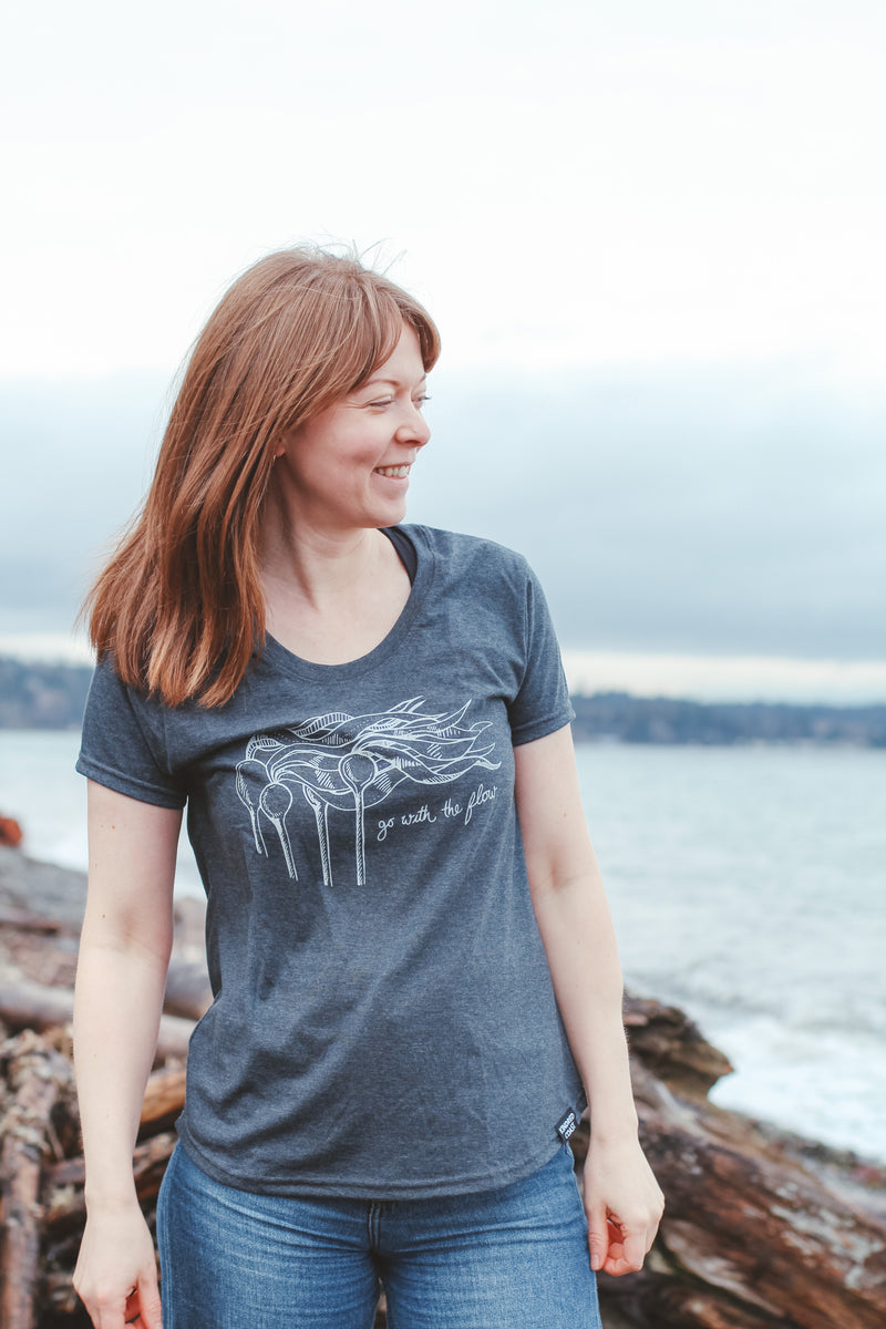 KELP FOREST - Womens Eco Tee Charcoal