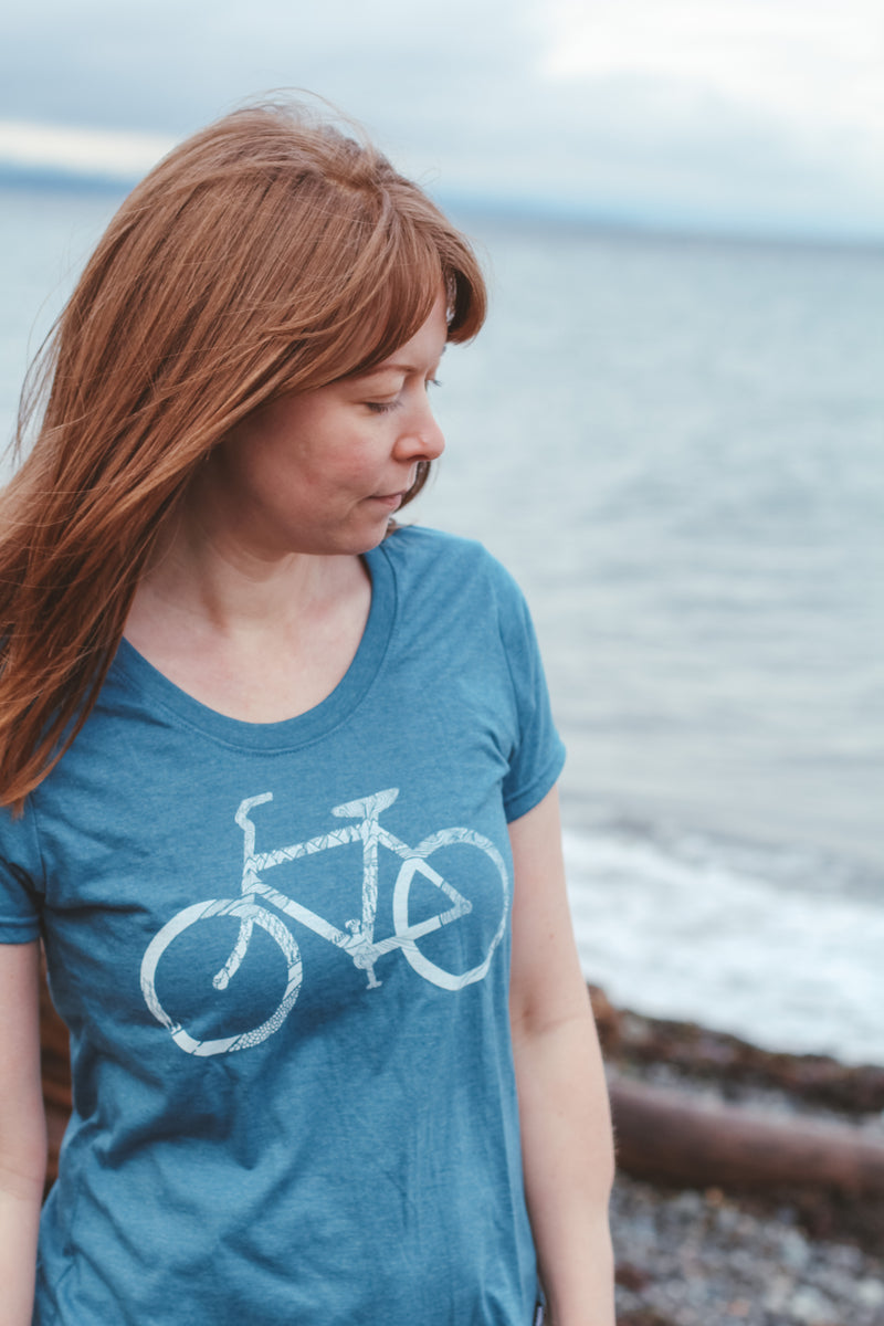 BIKE - Women's Eco Tee Heather Teal SALE