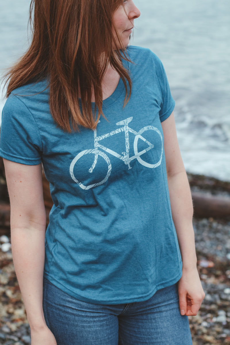 BIKE - Women's Eco Tee Heather Teal SALE