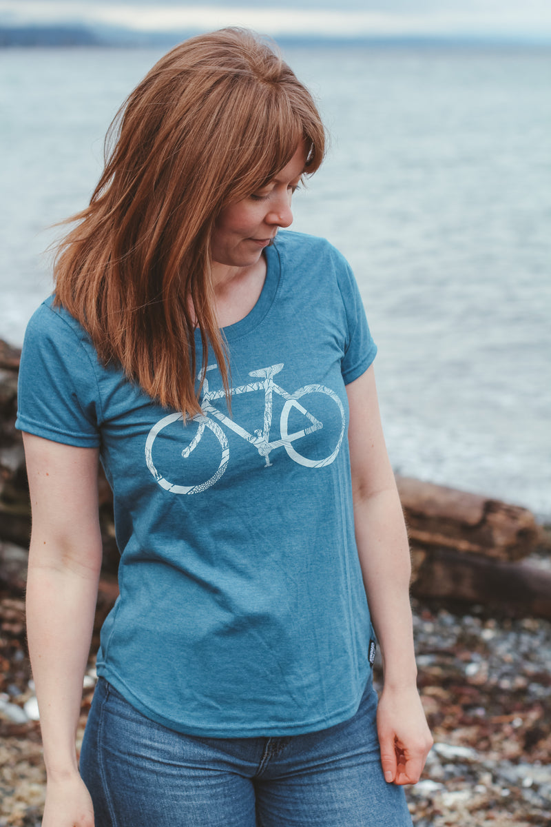 BIKE - Women's Eco Tee Heather Teal SALE